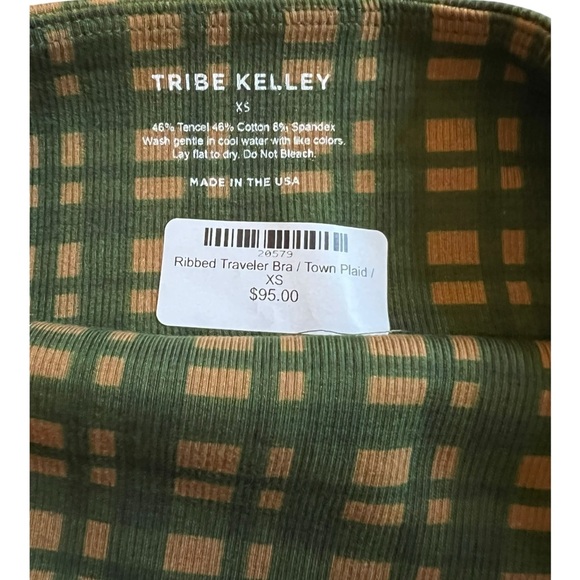 Tribe Kelley Set Ribbed Flare Leggings & Bra Set – Town Plaid – XS - Picture 8 of 9